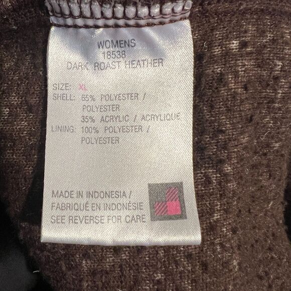 Woolrich Sherpa Fleece Zip Vest Womens XL Dark Toast Heather Brown - Picture 10 of 10